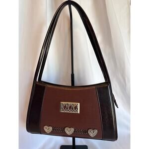 Vintage-Style Western Heart Concho Shoulder Bag – Brighton Inspired – Brown Bag